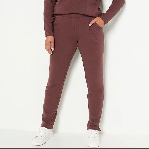 Denim & Co. Active Regular Lush Lined Pull-On Slim Straight Pants - Picture 1 of 3